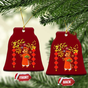 Funny Tet Holiday Ceramic Ornament Cute Horse In Ao Dai TS12 Print Your Wear