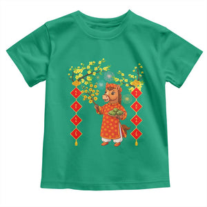 Funny Tet Holiday Toddler T Shirt Cute Horse In Ao Dai TS12 Irish Green Print Your Wear