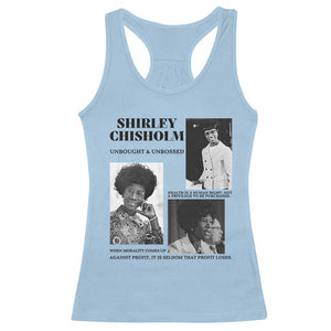 Shirley Chisholm Unbought And Unbossed Racerback Tank Top Vintage Feminist Poster TS12 Light Blue Print Your Wear