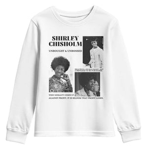 Shirley Chisholm Unbought And Unbossed Youth Sweatshirt Vintage Feminist Poster TS12 White Print Your Wear