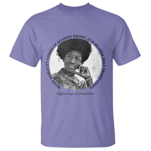 Shirley Chisholm Civil Rights Leader Quote T Shirt When Morality Meets Profit TS12 Violet Print Your Wear