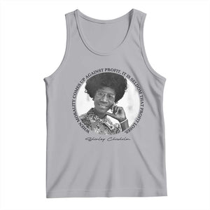 Shirley Chisholm Civil Rights Leader Quote Tank Top When Morality Meets Profit TS12 Athletic Heather Print Your Wear