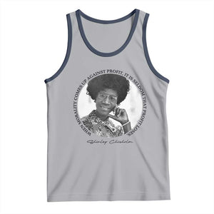 Shirley Chisholm Civil Rights Leader Quote Tank Top When Morality Meets Profit TS12 Athletic Heather Navy Print Your Wear