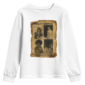 Vintage Shirley Chisholm Youth Sweatshirt When Morality Meets Profit Quote TS12 White Print Your Wear