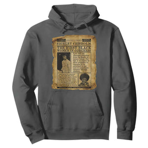 Vintage Newspaper Shirley Chisholm Hoodie First Black Woman In Congress TS12 Dark Heather Print Your Wear