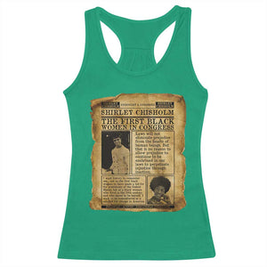 Vintage Newspaper Shirley Chisholm Racerback Tank Top First Black Woman In Congress TS12 Irish Green Print Your Wear