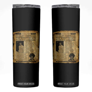 Vintage Newspaper Shirley Chisholm Skinny Tumbler First Black Woman In Congress TS12 Black Print Your Wear