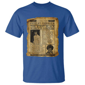 Vintage Newspaper Shirley Chisholm T Shirt First Black Woman In Congress TS12 Royal Blue Print Your Wear