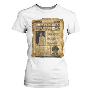Vintage Newspaper Shirley Chisholm T Shirt For Women First Black Woman In Congress TS12 White Print Your Wear