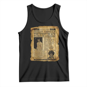 Vintage Newspaper Shirley Chisholm Tank Top First Black Woman In Congress TS12 Black Print Your Wear
