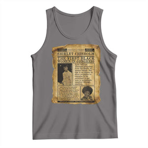 Vintage Newspaper Shirley Chisholm Tank Top First Black Woman In Congress TS12 Deep Heather Print Your Wear