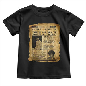 Vintage Newspaper Shirley Chisholm Toddler T Shirt First Black Woman In Congress TS12 Black Print Your Wear