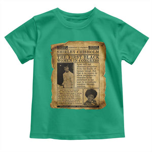 Vintage Newspaper Shirley Chisholm Toddler T Shirt First Black Woman In Congress TS12 Irish Green Print Your Wear