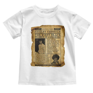 Vintage Newspaper Shirley Chisholm Toddler T Shirt First Black Woman In Congress TS12 White Print Your Wear
