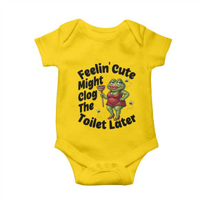 Funny Frog Bathroom Jokes Baby Onesie Feeling Cute Might Clog The Toilet Later TS12 Daisy Print Your Wear