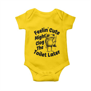 Funny Plumber Frog Gift Baby Onesie Feeling Cute Might Clog The Toilet Later TS12 Daisy Print Your Wear