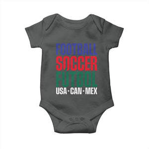 Canada Mexico USA Baby Onesie Football Fan Gift TS12 Dark Heather Print Your Wear