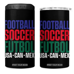 Canada Mexico USA 4 in 1 Can Cooler Tumbler Football Fan Gift TS12 One Size: 16 oz Black Print Your Wear