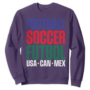 Canada Mexico USA Sweatshirt Football Fan Gift TS12 Purple Print Your Wear