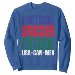 Canada Mexico USA Sweatshirt Football Fan Gift TS12 Royal Blue Print Your Wear