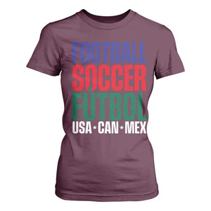 Canada Mexico USA T Shirt For Women Football Fan Gift TS12 Maroon Print Your Wear