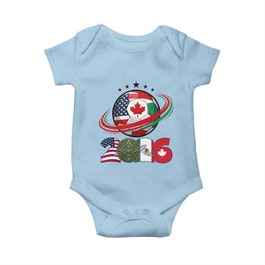 USA Mexico Canada Baby Onesie 2026 Football Fan Gift TS12 Light Blue Print Your Wear