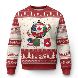 USA Mexico Canada Ugly Christmas Sweater 2026 Football Fan Gift TS12 Beige Red Print Your Wear