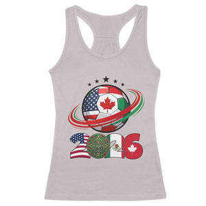 USA Mexico Canada Racerback Tank Top 2026 Football Fan Gift TS12 Ice Gray Print Your Wear