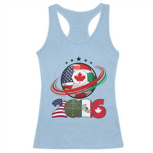 USA Mexico Canada Racerback Tank Top 2026 Football Fan Gift TS12 Light Blue Print Your Wear