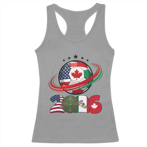 USA Mexico Canada Racerback Tank Top 2026 Football Fan Gift TS12 Sport Gray Print Your Wear