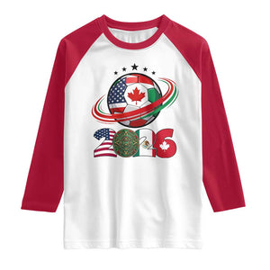 USA Mexico Canada Raglan Shirt 2026 Football Fan Gift TS12 White Red Print Your Wear