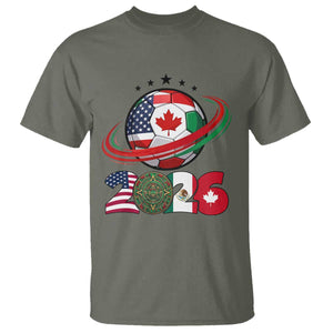 USA Mexico Canada T Shirt 2026 Football Fan Gift TS12 Military Green Print Your Wear