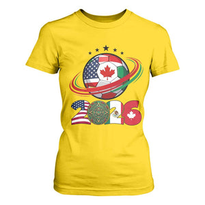 USA Mexico Canada T Shirt For Women 2026 Football Fan Gift TS12 Daisy Print Your Wear