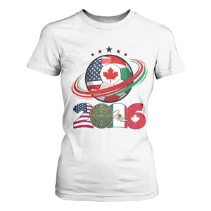 USA Mexico Canada T Shirt For Women 2026 Football Fan Gift TS12 White Print Your Wear