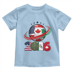 USA Mexico Canada Toddler T Shirt 2026 Football Fan Gift TS12 Light Blue Print Your Wear