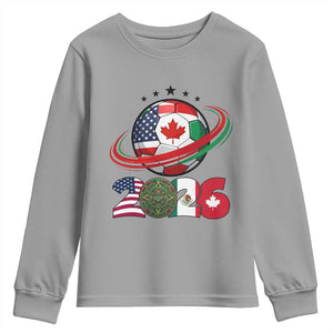 USA Mexico Canada Youth Sweatshirt 2026 Football Fan Gift TS12 Sport Gray Print Your Wear