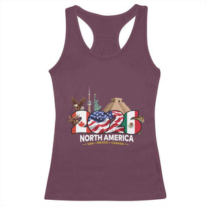 2026 North American Football Supporters Racerback Tank Top TS12 Maroon Print Your Wear
