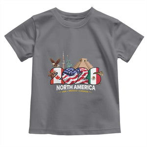 2026 North American Football Supporters Toddler T Shirt TS12 Charcoal Print Your Wear