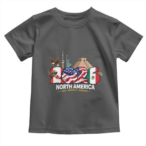 2026 North American Football Supporters Toddler T Shirt TS12 Dark Heather Print Your Wear