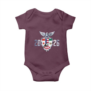 Canada Mexico USA Baby Onesie International Soccer Lover Gift TS12 Maroon Print Your Wear