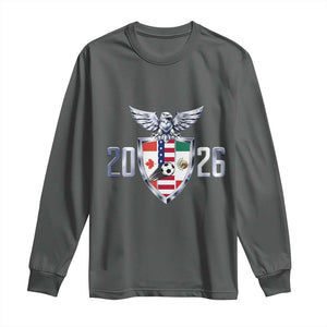 Canada Mexico USA Long Sleeve Shirt International Soccer Lover Gift TS12 Dark Heather Print Your Wear