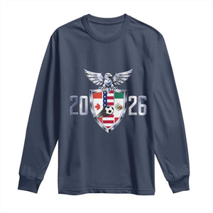 Canada Mexico USA Long Sleeve Shirt International Soccer Lover Gift TS12 Navy Print Your Wear