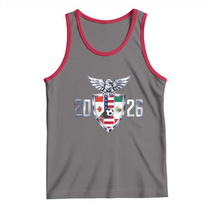 Canada Mexico USA Tank Top International Soccer Lover Gift TS12 Deep Heather Red Print Your Wear
