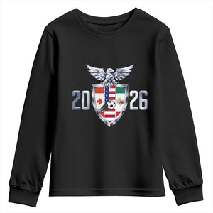 Canada Mexico USA Youth Sweatshirt International Soccer Lover Gift TS12 Black Print Your Wear