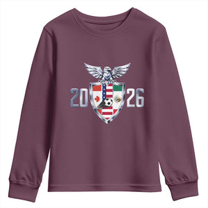 Canada Mexico USA Youth Sweatshirt International Soccer Lover Gift TS12 Maroon Print Your Wear