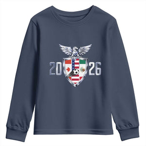 Canada Mexico USA Youth Sweatshirt International Soccer Lover Gift TS12 Navy Print Your Wear
