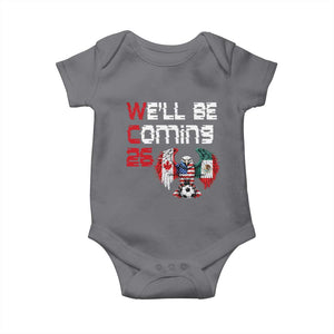 Glitched North America Eagle Soccer Baby Onesie We Will Be Coming 26 TS12 Charcoal Print Your Wear