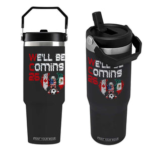 Glitched North America Eagle Soccer Flip Straw Tumbler We Will Be Coming 26 TS12 One Size: 30 oz Black Print Your Wear