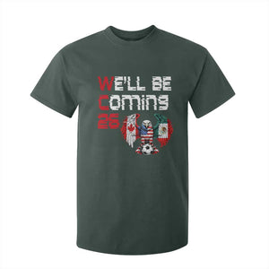 Glitched North America Eagle Soccer T Shirt For Kid We Will Be Coming 26 TS12 Dark Forest Green Print Your Wear