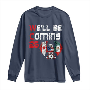 Glitched North America Eagle Soccer Long Sleeve Shirt We Will Be Coming 26 TS12 Navy Print Your Wear